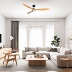 Rowind l ventilateur de plafond noir / pin avec lumi�re �152 cm