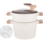 Leian home couscoussier 65 l ? 24 cm ? inox ? compatible induction ? cuiseur vapeur polyvalent pour ...