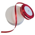 Ruban - artif - satin rouge - 6 mm - 22 m - double face - décoration mariage Ruban - artif - satin rouge - 6 mm - 22 m - double face - décoration mariage