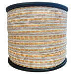 Ruban de cl�ture �lectrique premium - blanc / jaune / orange - 200 m 20 mm 6 + 4 + 2 conducteurs - bande ...