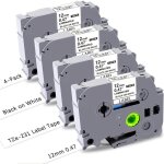 Rubans etiqueteuse - 12mm 0. 47 noir sur blanc - compatible avec etiqueteuse brother p - touch h105 1000 ...