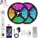 Ruban led 20m bande led rgb 5050 rvb 360 - bleutooth bande led avec tlcommande 44 touches rouge vert ...