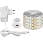 Ruban led avec d�tecteur de mouvement bande autocollante �tanche ip65 5m blanc chaud