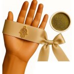 Ruban de mariage dor avec pendentif main de fatma ? accessoire crmonie rituel henn jeu du ruban & ...