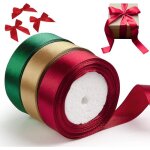 Ruban de no�l - ruban de no�l rouge - noeud de no�l - pour emballer des cadeaux - d�coration de sapin ...