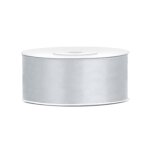 Ruban satin argent 25 cm x 25 m - argent