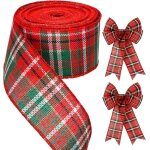 Ruban tartan de 60 mm ruban en toile de jute cble ruban de nol ruban de nol pour emballage cadeau ...