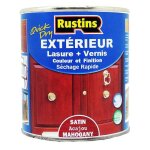 Rustins - extrieur lasure + vernis pour bois - schage rapide - acajou fini satin - 15m / l 500ml