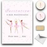 Rxlite kit cr�atif invitations anniversaire � gratter th�me danseuses :10 cartes stickers dor�s enveloppes ...