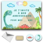 Rxlite kit cr�atif invitations anniversaire � gratter th�me dinosaures :10 cartes stickers dor�s enveloppes ...