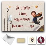 Rxlite kit cratif invitations anniversaire  gratter thme harry potter :10 cartes stickers dors enveloppes ...