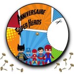 Rxlite kit cr�atif invitations anniversaire � gratter th�me super heros :10 cartes rondes et attaches ...