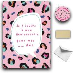 Rxlite kit cratif invitations anniversaire  gratter thme panthere :10 cartes stickers dors enveloppes ...