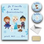 Rxlite kit cr�atif invitations anniversaire � gratter th�me reine des neiges :10 cartes stickers dor�s ...
