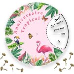 Rxlite kit cr�atif invitations anniversaire � gratter th�me tropical :10 cartes rondes et attaches parisiennes ...