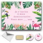 Rxlite kit cratif invitations anniversaire  gratter thme tropical :10 cartes stickers dors enveloppes ...