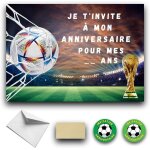 Rxlite kit créatif invitations anniversaire thème terrain football :10 cartes à gratter stickers dorés ... Rxlite kit créatif invitations anniversaire thème terrain football :10 cartes à gratter stickers dorés ...