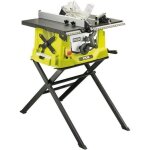 Ryobi - scie sur table 1 800 w + pitement rtractable, lame 254 mm 48 dents, guide parallle & poussoir ...