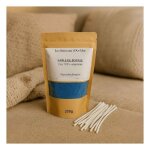 Sable de cire bleu 800g + 5 mches ?kit bougie diy - cration facile