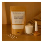 Sable de cire végétale blanc 800g - kit bougie diy + 5 mèches - création facile Sable de cire végétale blanc 800g - kit bougie diy + 5 mèches - création facile
