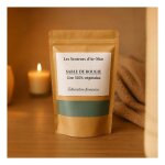 Sable de cire v�g�tale vert 800g - kit bougie diy + 5 m�ches - cr�ation facile