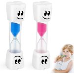 Sablier 2 minutes - kzq - sablier pour enfants - couleur rose - non toxique - pratique