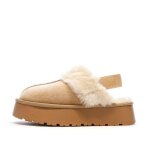 Sabots fourr�s � �lastique beige femme xti microfiber