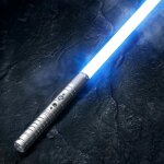 Sabre laser led en aluminium avec 7 couleurs variables et mode sonore fx - noir