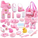 Sac de 40 accessoires de poup�e avec de la nourriture des v�tements une peluche des jouets de bainune ...