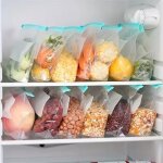 Sacs alimentaires réutilisables pour réfrigérateur 10 pièces sac de rangement transparent scellé à fermeture ... Sacs alimentaires réutilisables pour réfrigérateur 10 pièces sac de rangement transparent scellé à fermeture ...