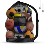 Sac � ballons de foot grande capacit� en filet avec cordon de serrage et bandouli�re robuste pour rugby ...