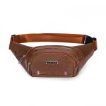 Sac banane pochette ventrale pu cuir pour hommes idale voyage et sport xd1315 kaki2