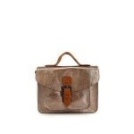 Sac bandoulire cartable en cuir corte - champagne