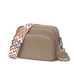 Sac bandoulire ecelen pour femme - petit sac carr en cuir de vachette - kaki