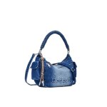 Desigual sac bandouli�re femme half logo astana bleu - bandouli�re r�glable compact