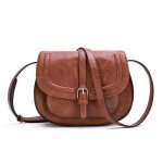 Sac � main femme vintage en cuir pu marron - design �l�gant bandouli�re r�glable - style r�tro pratique ...