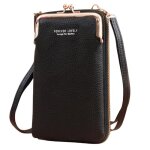 Sac � bandouli�re - pochette t�l�phone femme avec bandouli�re ? petit sac pratique en similicuir noir ...