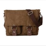 Sac besace homme bandouliere vintage en toile pour hommes et femmes postuler  voyage sport travail (marron) ...