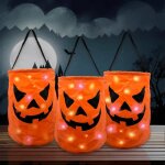 Sacs  bonbons dhalloween  lumire led 3 pices sacs de fte dhalloween illumins seaux  friandises ...