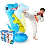 Sac de boxe enfant 120cm gonflable dinosaure sac de frappe matriau plus pais rebond instantan avec ...