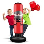 Sac de boxe enfant 160 cmsac de frappe enfantgonflable autoportant sac de boxe + gants de boxe gonflablesanti ...