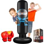 Sac de boxe enfant avec gants de boxe 160 cm ninja sac de frappe pour enfants 3 - 12 ans avec rebond ...