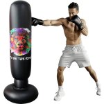 Sac de boxe gonflable 160cm sac de frappe sac boxe pied debout punching ball pour pratiquer karat taekwondo ...