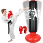 Sac de boxe gonflable pour enfants 160cm sac de frappe sur pied punching ball avec gants formation avec ...