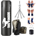 Sac de boxe pour la maison sac de frappe � suspendreavec gants de boxe enveloppes crochet de plafond ...