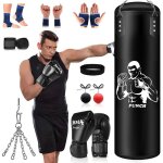 Sac de boxe suspendu de 120cm sac de frappe avec sac de frappe non - rempli balle rflexe gants bracelet ...