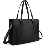 Sac cabas paule femme - cuir - noir - grande capacit - multifonctionnel - poches pour ordinateur
