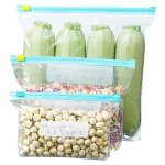 Sacs cong�lation zip r�utilisable peva - 45 pi�ces?3 tailles conservation l�gumes collations viandes ...