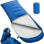 Sac de couchage adulte - jinzdasu - 210x75 cm - 3 saisons - grand froid - bleu