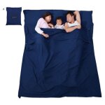 Sac de couchage sale de voyage ultraleger tissu polyester bleu clair de lune 180cm x 210cm - bleu clair ...